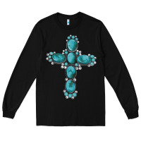 Black western Gemstone cross Long Sleeve Tee - Artiststas