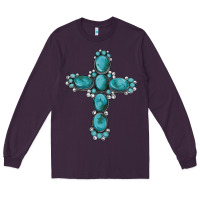 Plum western Gemstone cross Long Sleeve Tee - Artiststas