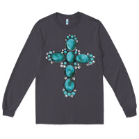Smoke western Gemstone cross Long Sleeve Tee - Artiststas
