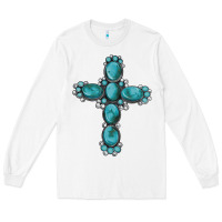 White western Gemstone cross Long Sleeve Tee - Artiststas