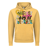 Vintage Mustard my first day of 1st grade Vintage Hoodie - NancyCooperArtShop