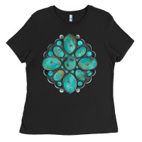 Black turquoise gemstone Ladies Tee - Artiststas