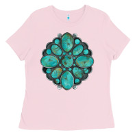 Bubblegum Pink turquoise gemstone Ladies Tee - Artiststas