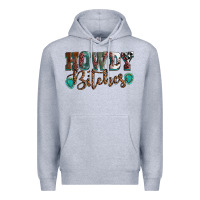 Heather Grey Howdy bitches mother's day Premium Hoodie - HowdyJamesFarm