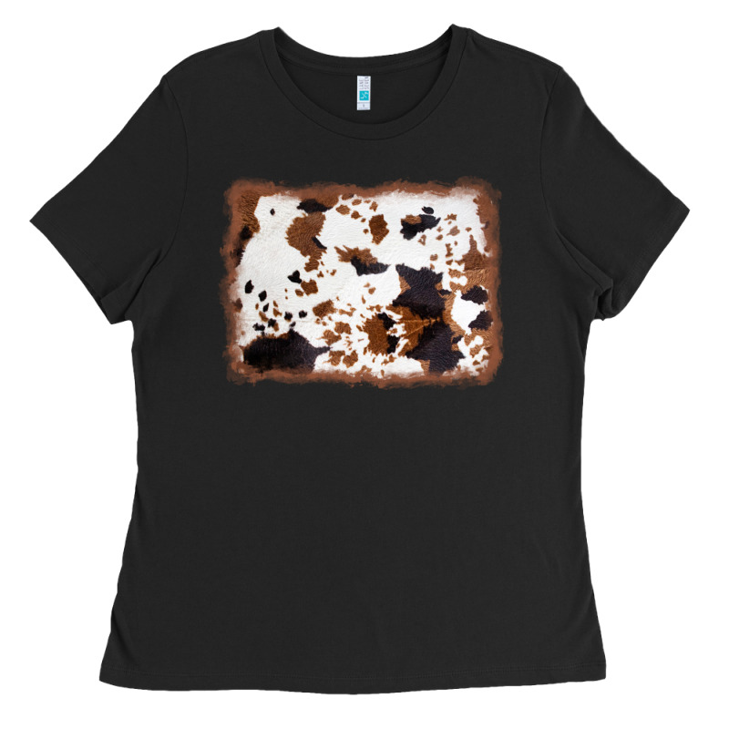Cowhide Background Ladies Tee by AdoDesignShop | Teevron