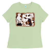 Matcha cowhide background Ladies Tee - AdoDesignShop