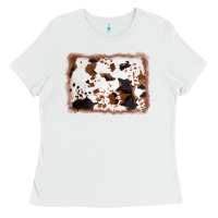 White cowhide background Ladies Tee - AdoDesignShop
