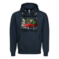 Navy its the most wonderful time of the year Zipper Hoodie - CowGirlArtShop