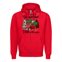 Red its the most wonderful time of the year Zipper Hoodie - CowGirlArtShop