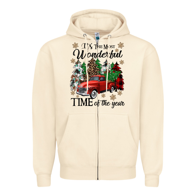 Its The Most Wonderful Time Of The Year Zipper Hoodie by CowGirlArtShop | Teevron