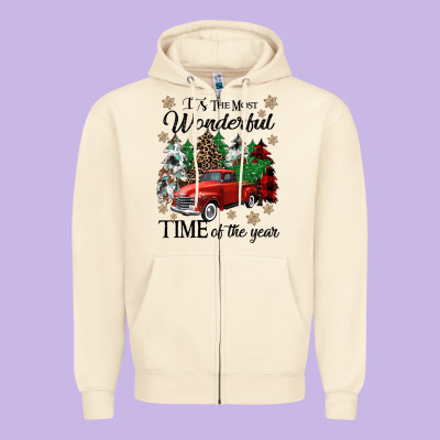 Its The Most Wonderful Time Of The Year Zipper Hoodie Designed By Cowgirlartshop