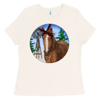 Bone Horse Christmas Ladies Tee - RanaPortraitStore