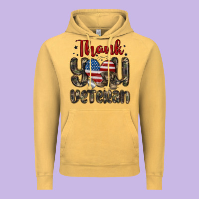 Thank You Veteran Vintage Hoodie Designed By Maliassmallbusiness