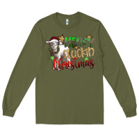 Army Green merry cluckin christmas Long Sleeve Tee - SublimationCraftShop