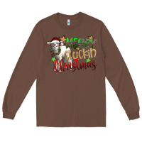 Chestnut merry cluckin christmas Long Sleeve Tee - SublimationCraftShop