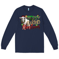 Navy merry cluckin christmas Long Sleeve Tee - SublimationCraftShop