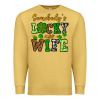 Antique Gold St. Patrick's Somebody’s lucky ass wife Premium Sweatshirt - OliviaCreatesArt