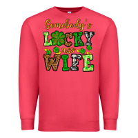 Cardinal St. Patrick's Somebody’s lucky ass wife Premium Sweatshirt - OliviaCreatesArt