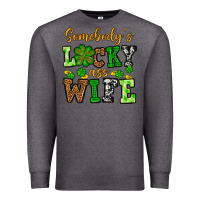 Charcoal Heather St. Patrick's Somebody’s lucky ass wife Premium Sweatshirt - OliviaCreatesArt