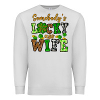 Dove Grey St. Patrick's Somebody’s lucky ass wife Premium Sweatshirt - OliviaCreatesArt