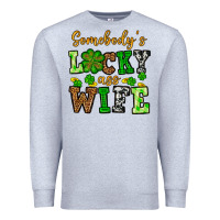 Heather Grey St. Patrick's Somebody’s lucky ass wife Premium Sweatshirt - OliviaCreatesArt