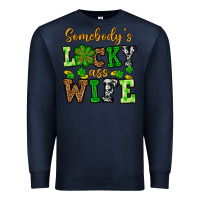 Navy St. Patrick's Somebody’s lucky ass wife Premium Sweatshirt - OliviaCreatesArt