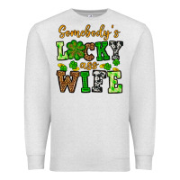 Oatmeal Heather St. Patrick's Somebody’s lucky ass wife Premium Sweatshirt - OliviaCreatesArt