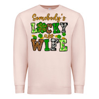 Pale Pink St. Patrick's Somebody’s lucky ass wife Premium Sweatshirt - OliviaCreatesArt