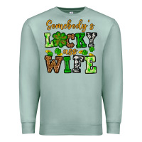 Seafoam St. Patrick's Somebody’s lucky ass wife Premium Sweatshirt - OliviaCreatesArt