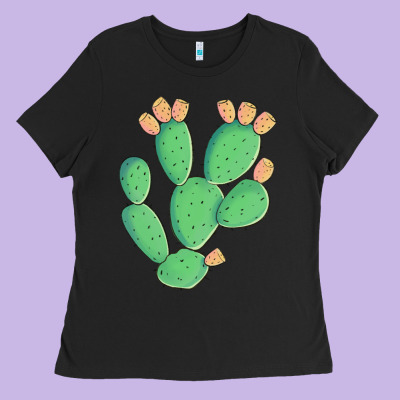 Texas Prickly Pear Cactus Ladies Tee Designed By Artiststas