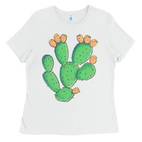 White texas prickly pear cactus Ladies Tee - Artiststas