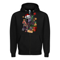 Black Christmas gnome Zipper Hoodie - CowGirlArtShop