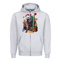 Heather Grey Christmas gnome Zipper Hoodie - CowGirlArtShop