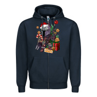 Navy Christmas gnome Zipper Hoodie - CowGirlArtShop