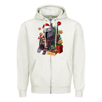 Oatmeal Heather Christmas gnome Zipper Hoodie - CowGirlArtShop