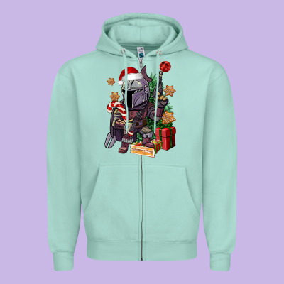 Christmas Gnome Zipper Hoodie Designed By Cowgirlartshop