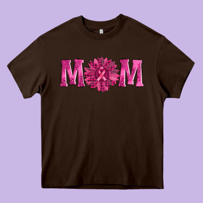 Breast Cancer Mom Sunflower Heavy Core Tee Designed By Adodesignshop