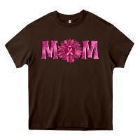 Chocolate Brown breast cancer mom sunflower Heavy Core Tee - AdoDesignShop