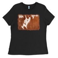 Black cowhide background Ladies Tee - AdoDesignShop