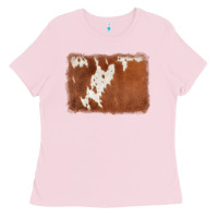 Bubblegum Pink cowhide background Ladies Tee - AdoDesignShop