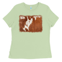Matcha cowhide background Ladies Tee - AdoDesignShop