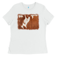 White cowhide background Ladies Tee - AdoDesignShop