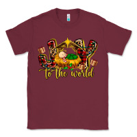 Burgundy Baby Jesus Joy To The World Classic Tee - MaliasSmallBusiness