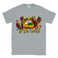 Heather Grey Baby Jesus Joy To The World Classic Tee - MaliasSmallBusiness