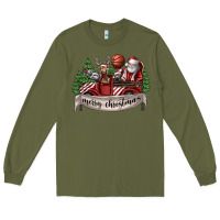 Army Green Merry Christmas Long Sleeve Tee - SublimationCraftShop