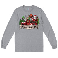 Heather Grey Merry Christmas Long Sleeve Tee - SublimationCraftShop