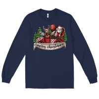 Navy Merry Christmas Long Sleeve Tee - SublimationCraftShop