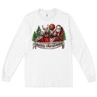 White Merry Christmas Long Sleeve Tee - SublimationCraftShop