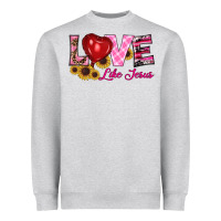 Heather Grey valentine's day love like jesus Heavyweight Sweatshirt - RanaPortraitStore