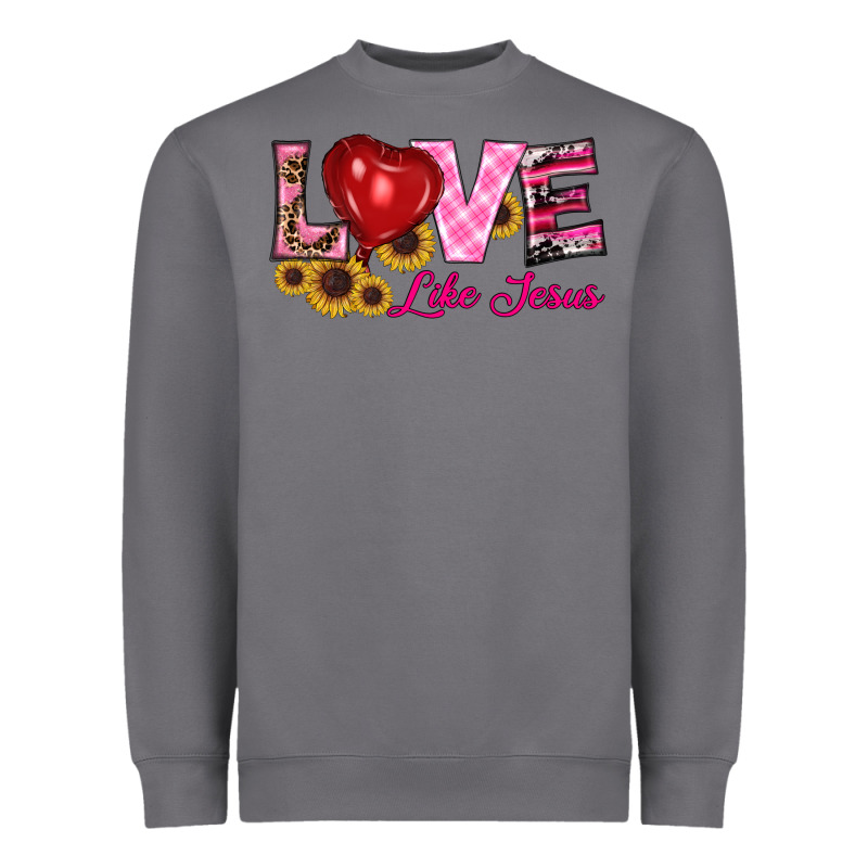 Valentine's Day Love Like Jesus Heavyweight Sweatshirt by RanaPortraitStore | Teevron